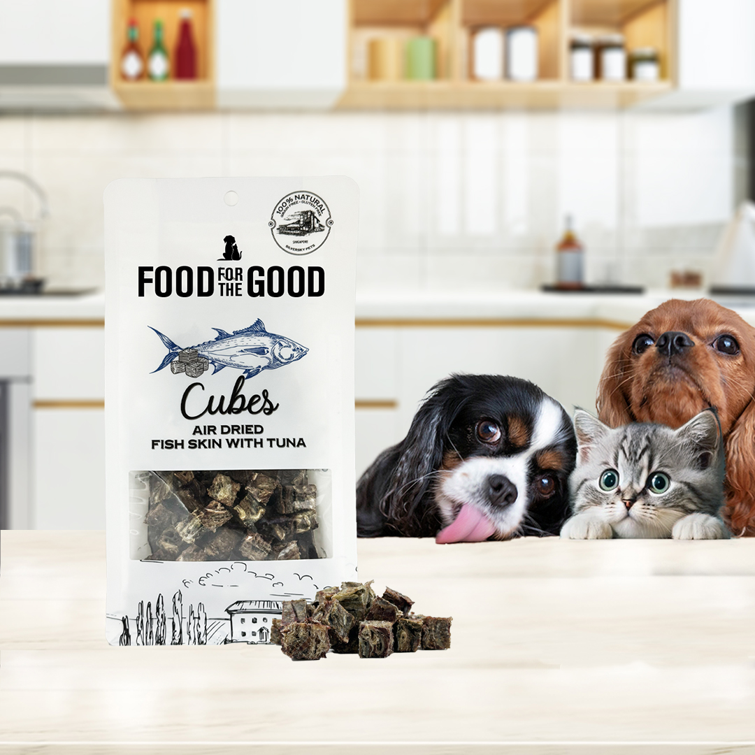 Freeze Dried Fish Skin Tuna Cubes