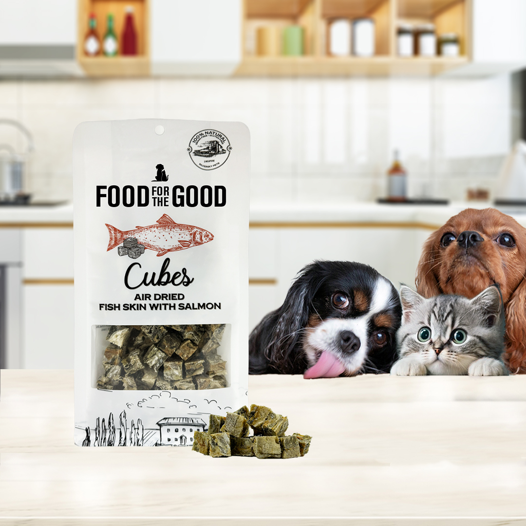 Freeze Dried Fish Skin Salmon Cubes