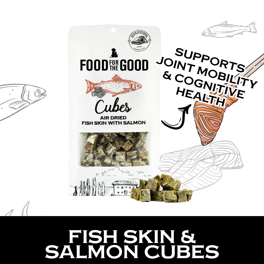 Food For The Good Air Dried Fish Skin & Salmon Cubes