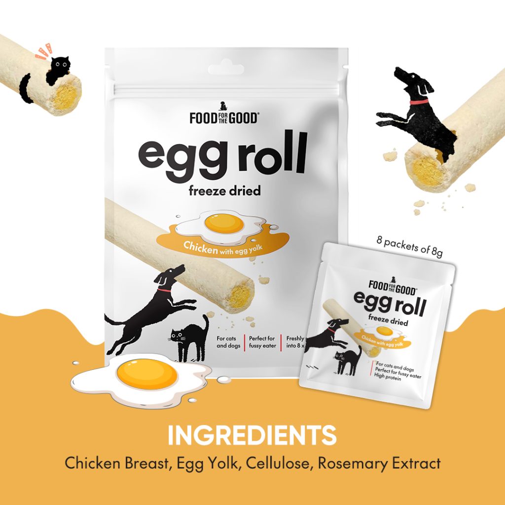 Food For The Good Freeze Dried Egg Roll Cat & Dog Treats - Chicken