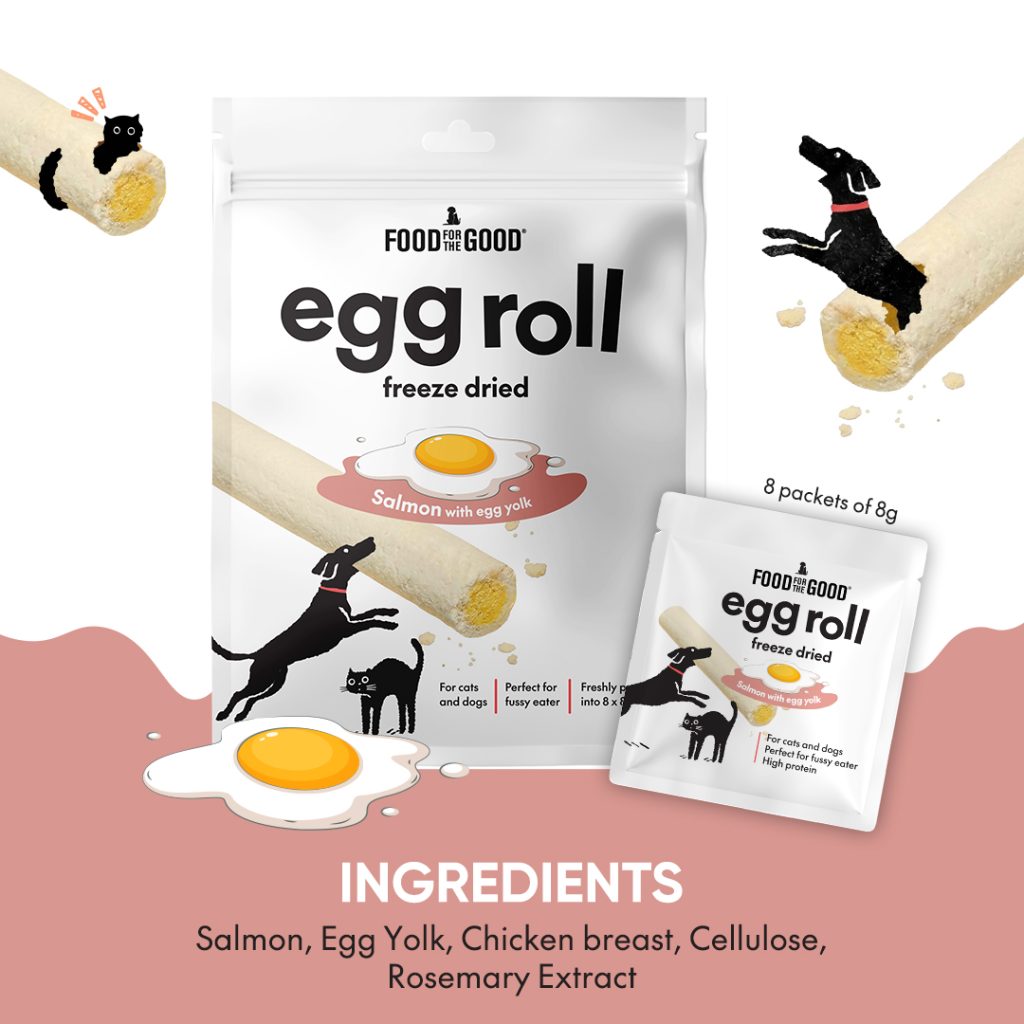 Food For The Good Freeze Dried Egg Roll Cat & Dog Treats - Salmon